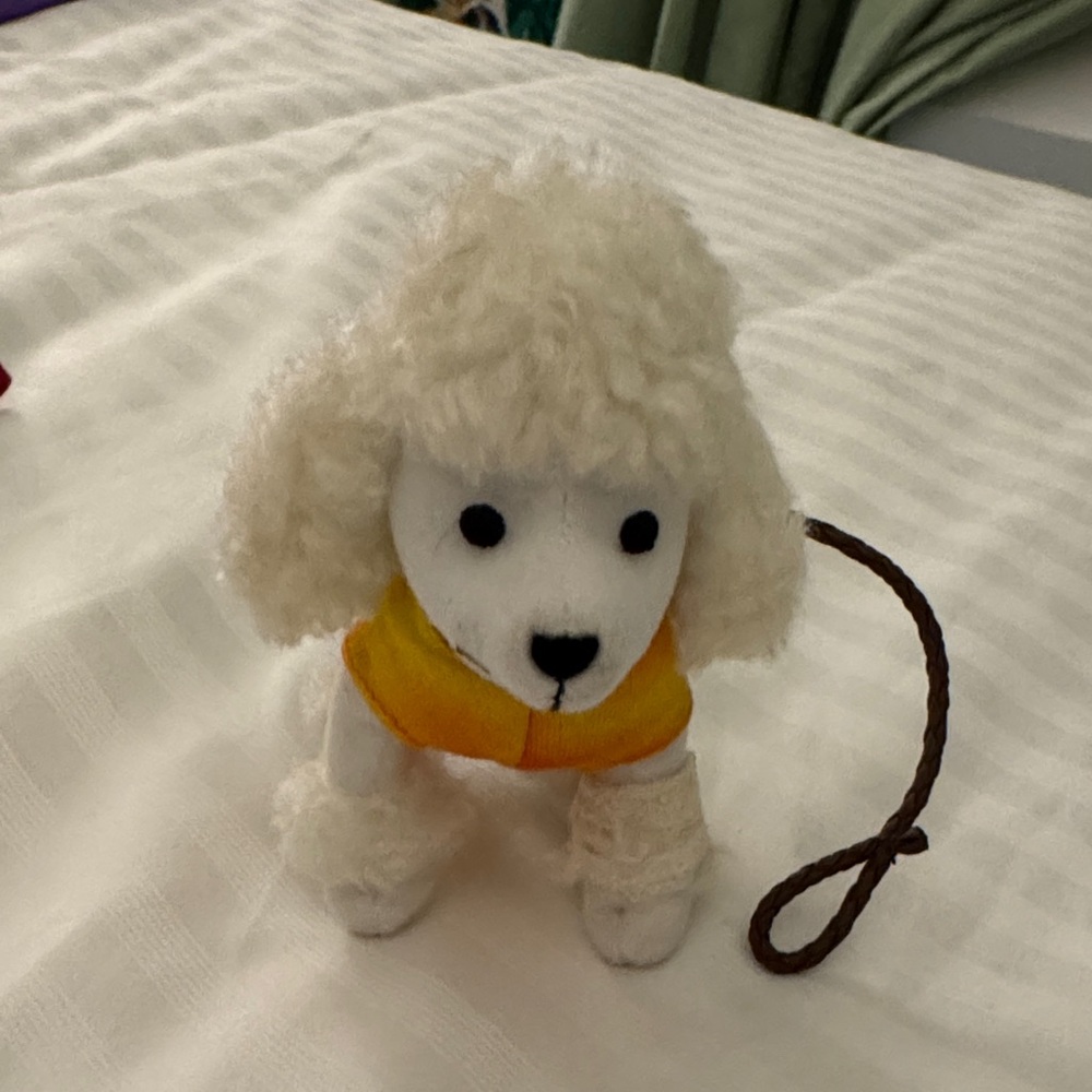 American Girl Julie's Pet Poodle Dog with an Orange & Yellow coat & Leash